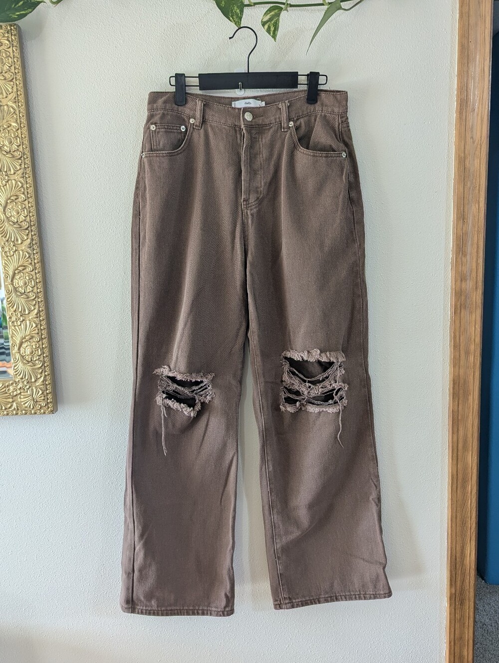 Chocolate Brown Distressed Jeans